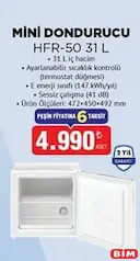 KUMTEL HFR-50 MİNİ DONDURUCU 31 L